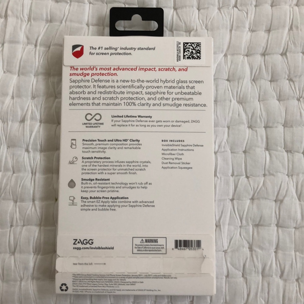 Zagg iPhone Invisible Glass Protector 8/7/6s/6 - Picture 2 of 4